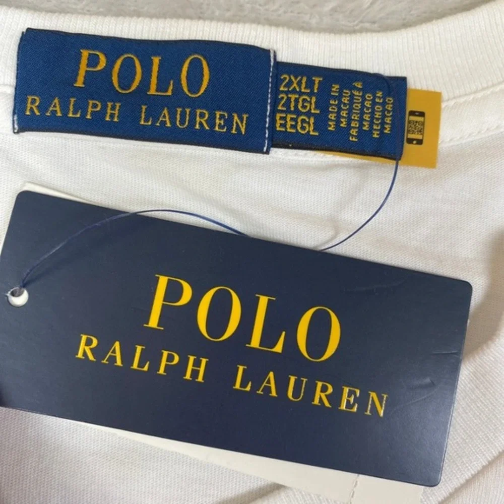 Polo Ralph Lauren Mens 1967 Logo Graphic Tee T-Shirt XXLT White Crew‎ Neck NWT